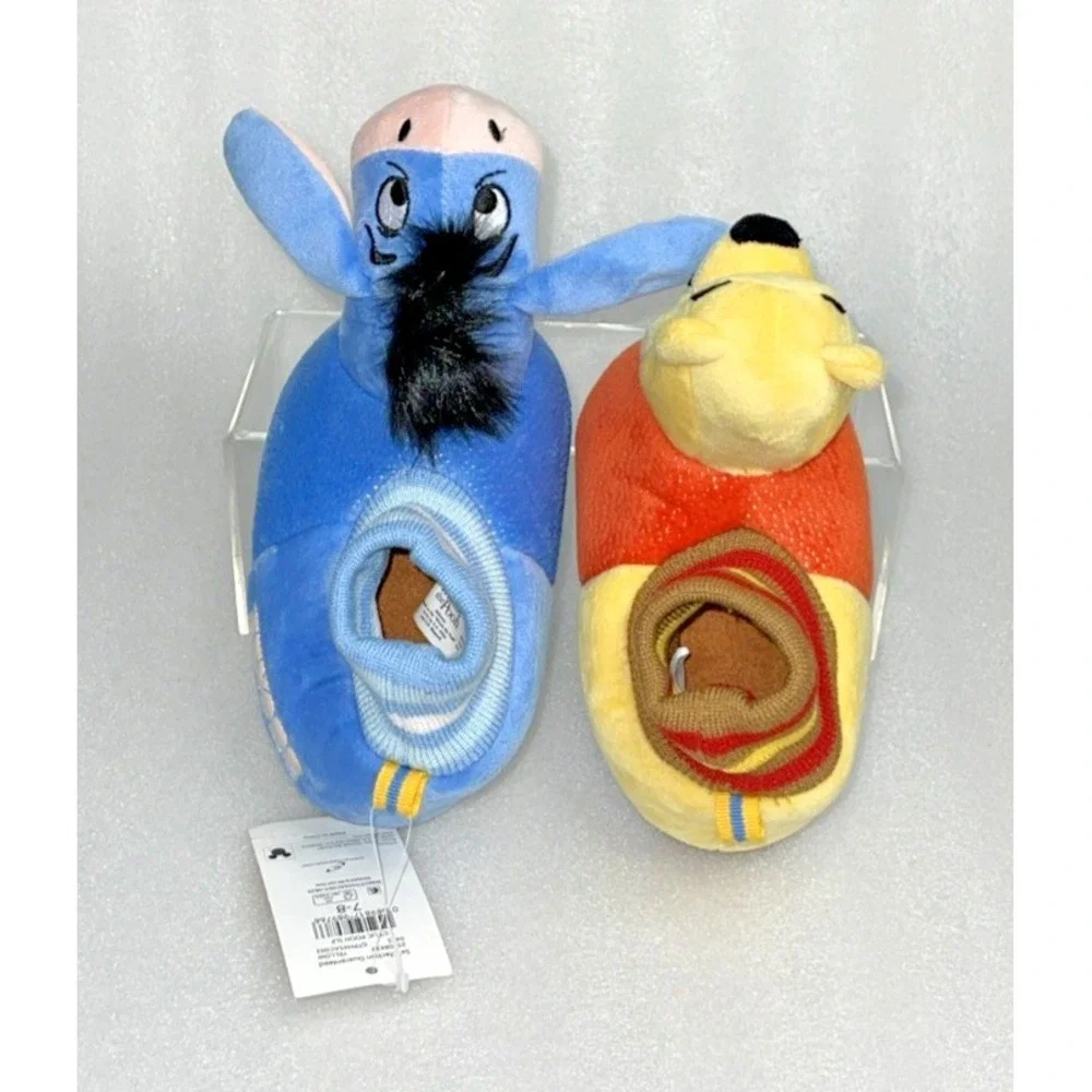 Disney Winnie The Pooh &‎ Eeyore Character Slippers Toddler Size 7/8 NEW